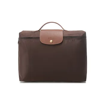 LONGCHAMP Fabric Briefcase, Handbag Regular Unisex Tan