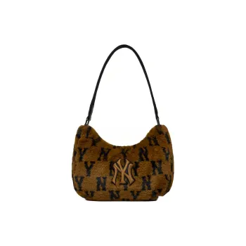 MLB Monogram Collection Lambswool Velvet Mahjong Bag Shoulder Bag Handbag Regular Women's Coffee