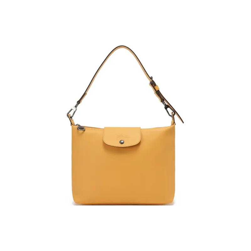 LONGCHAMP Le Pliage Xtra Cow Leather Shoulder Bag, Small Square Bag, Hobo Bag, Shoulder Bag Tubas Women's Almond Yellow-0