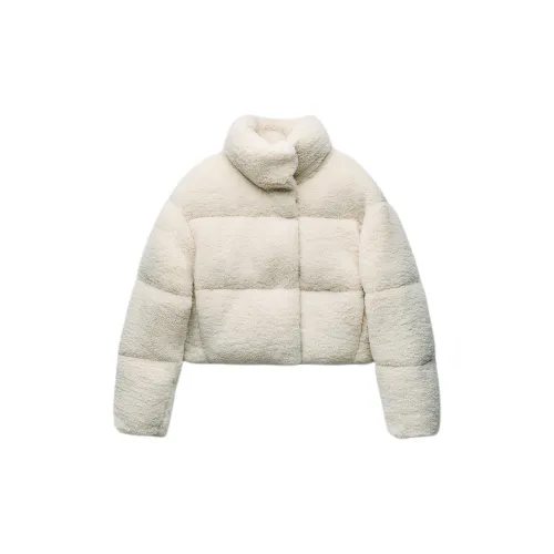 ZARA Puffer Jackets Women's White