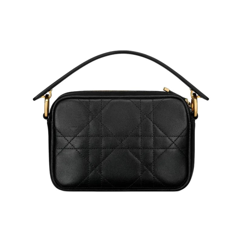 DIOR Caro Cow Leather Camera Bag Portable Crossbody Bag Shoulder Bag Small Size Women's Black-2