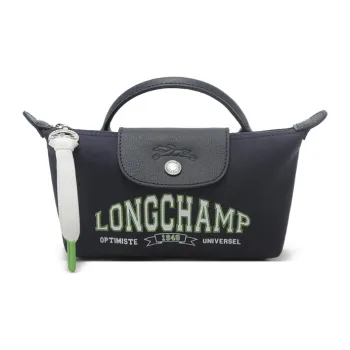 LONGCHAMP Fabric Cow Leather Dumpling Bag Handbags Regular Women's Navy