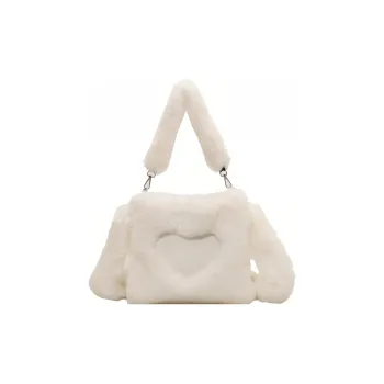 NOMK Plush Handbag Regular Women's White/Black