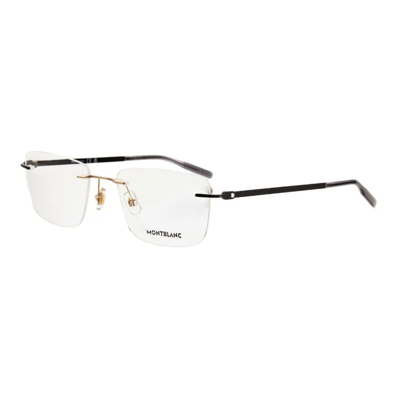 MONTBLANC Metal Rectangular Eyeglass Frames Men's Black-0