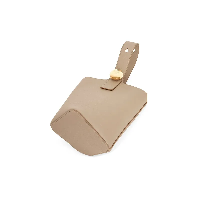 LOEWE Bucket Series Soft Grain Cow Leather Shoulder Bag, Crossbody Bag, Handbag Mini Women's Light Brown-3