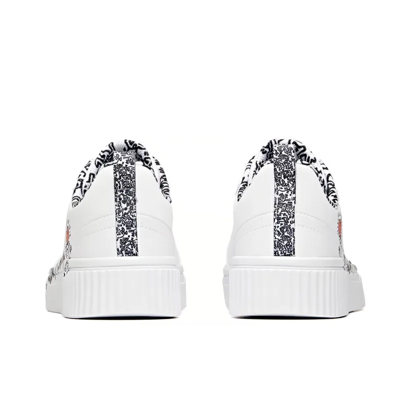 KH LIANMING x Anta Life Collection Slip Resistant Lightweight Coverage Low Top Skateboard Shoes Men's White Black-2