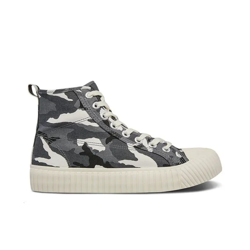 Kappa Anti-Slip Wear-Resistant High-Top Canvas Shoes Unisex Camouflage Blue-1