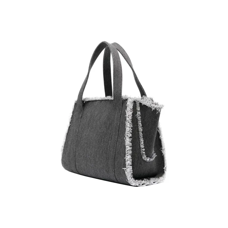 LOVE MOSCHINO Cotton Tote Bag, Shopping Bag, Shoulder Bag, Handbag Women's Black & Gray-1