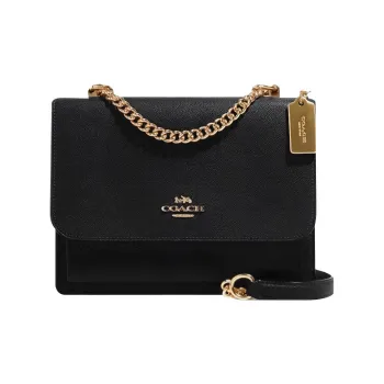 COACH Klare Leather Trunk Bag, Shoulder Bag, Crossbody Bag Trumpets Women's Black