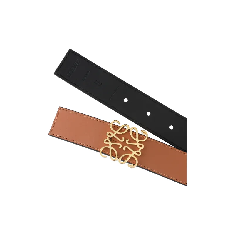 ベルト LOEWE LOEWE belt LOEWE Smooth Buckle Leather Belt Unisex Brown Width 2.8CM
