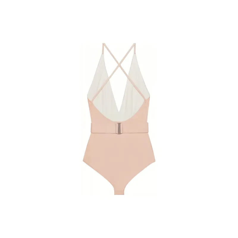 GUCCI Sparking Jersey Double G Swimsuit Ivory-1