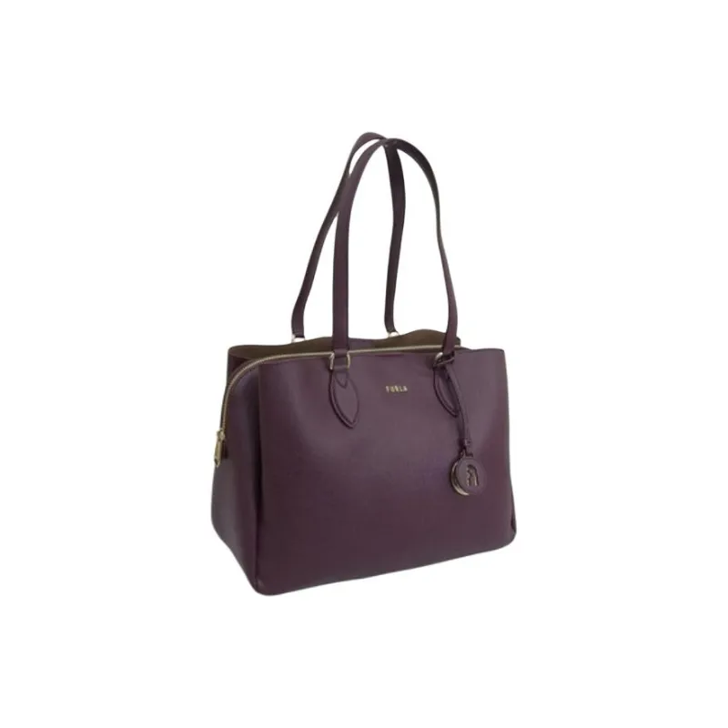 Furla Leather Tote Bag Shopping Bag Handbag Shoulder Bags Women's Burgundy-1