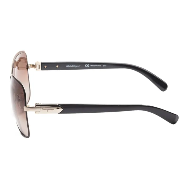 FERRAGAMO Metal Irregular Shape Sunglasses Women's Black-1