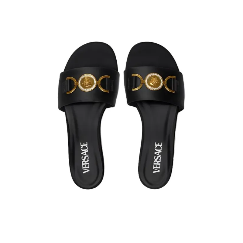 VERSACE Medusa '95 Satin Flat Sandals-4