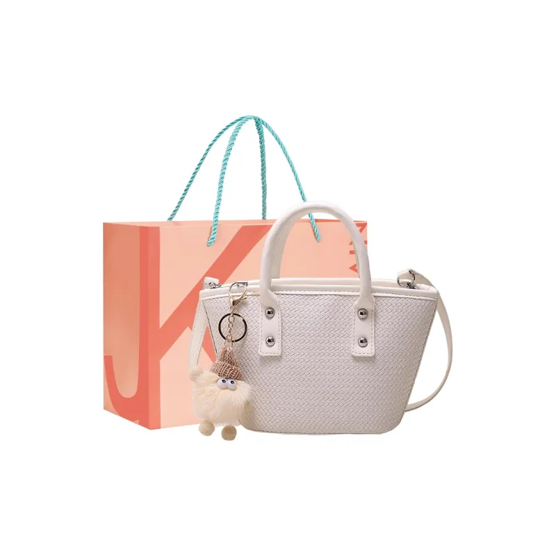 JANE KLAIN PU Leather Bucket Bag Handbag Crossbody Bag Medium Size Women's Pink/White/Green-6