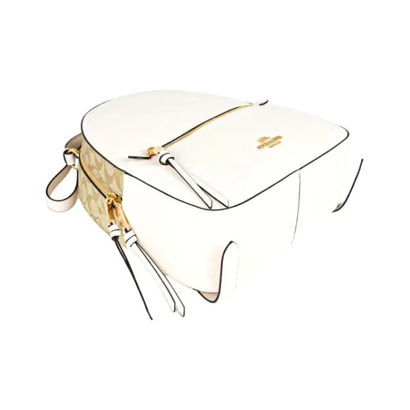 COACH Cow Leather Backpack Women's Chalk White-3
