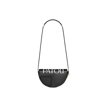 Patou Logo Print Fold Over Top Shoulder Bag