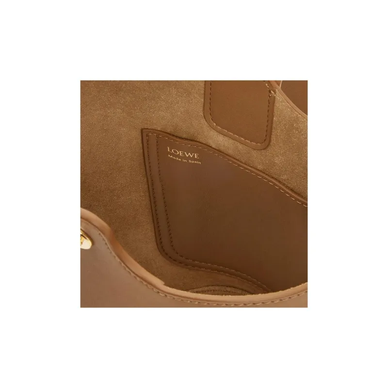 LOEWE Soft Cow Leather Bucket Bag, Shoulder Bag, Crossbody Bag, Handbag Mini Women's Brown-4
