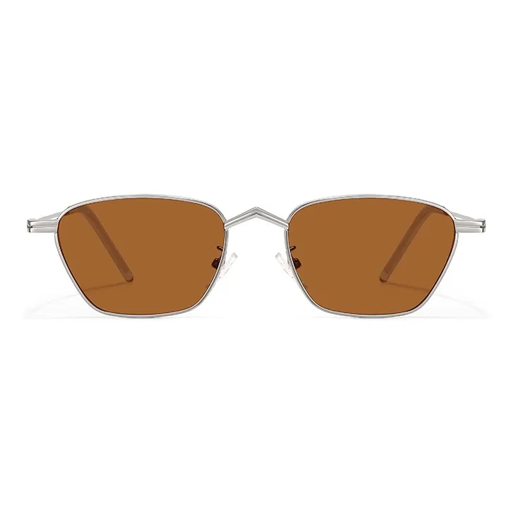 BERTHA Titanium Alloy Rectangular Sunglasses Unisex Gold/Silver-9