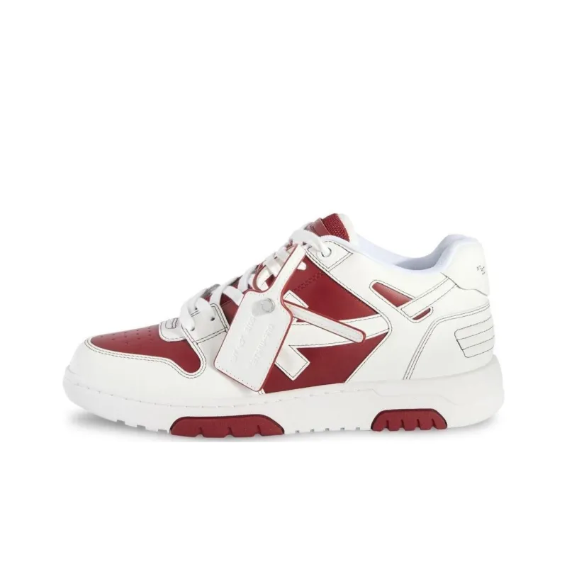 OFF WHITE Out Of Office Ooo Low Tops Brick Red White-0