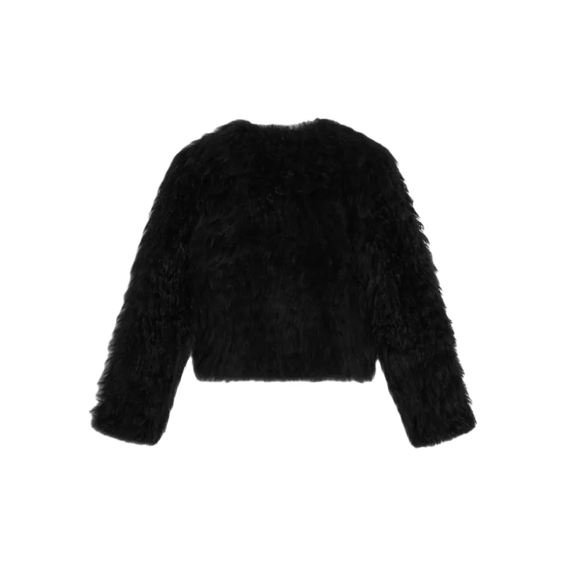 CELINE Velvet-feel Coat Women's Black-1
