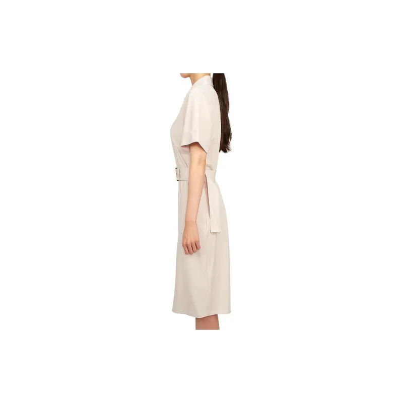 THEORY Short Sleeved Dress Women's Beige-2