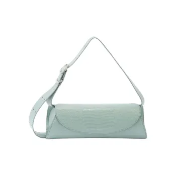 JIL SANDER Lizard Embossed Calfskin One Shoulder Handbag Small Size Women's Hong Kong Blue