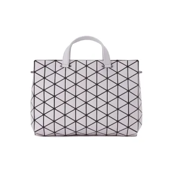 ISSEY MIYAKE TONNEAU MATTE Artificial Leather Portable Crossbody Bag Shoulder Bag Women's Light Gray