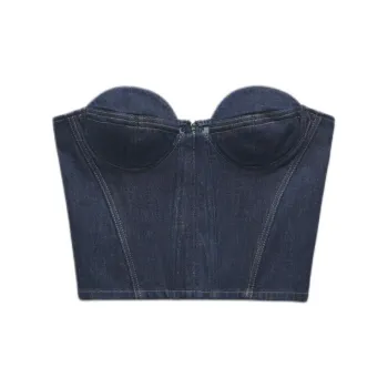 ZARA Strapless Top Women's Medium Blue