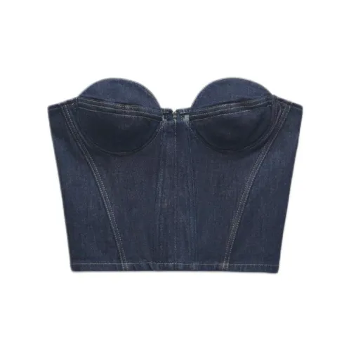 ZARA Strapless Top Women's Medium Blue