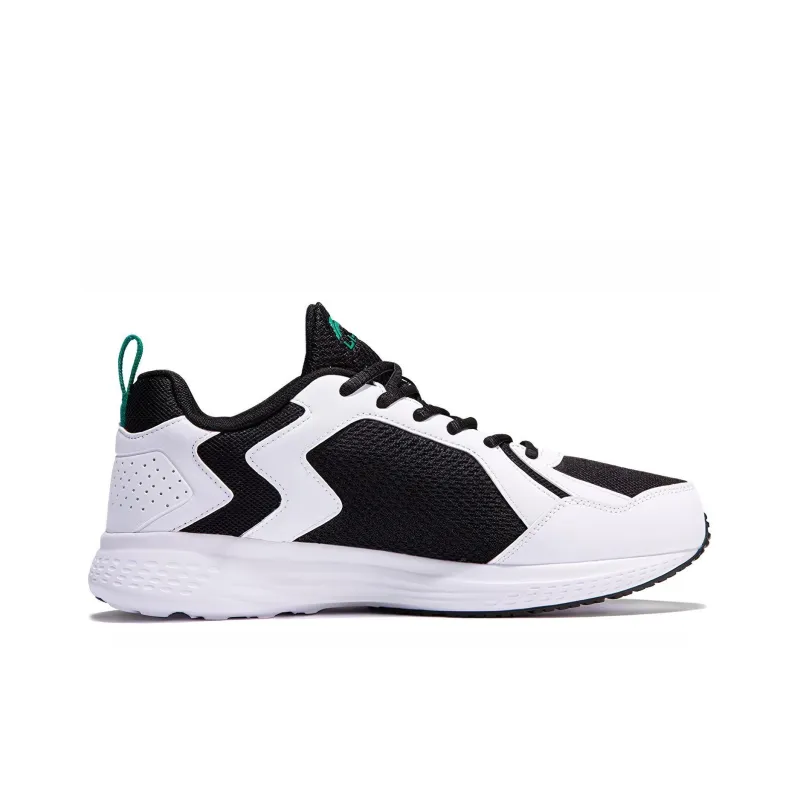 LiNing Cushioned Wear-Resistant Breathable Lightweight Low-Top Running Shoes Unisex Black White Green-1