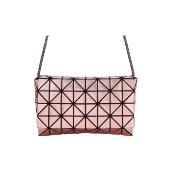 ISSEY MIYAKE Platinum Polyurethane Crossbody Bag Shoulder Bag Women's Rose Pink