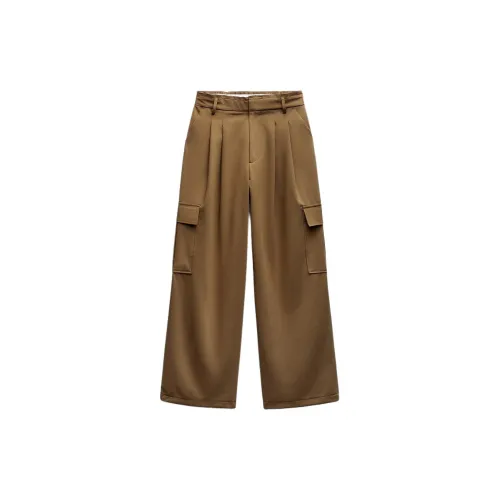 ZARA Cargo Pants Women's Yellow Beige