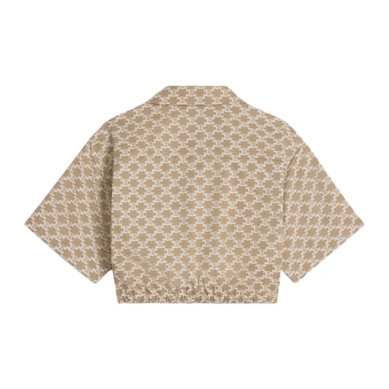 CELINE All-Over Printed Cropped Shirt-1