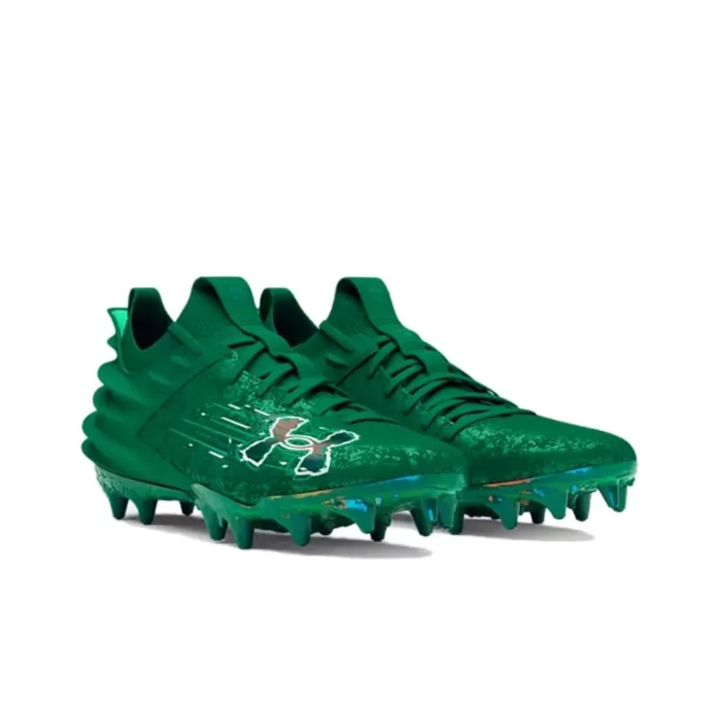 Under Armour AG Rubber Short Studs Anti Slip Wear Resistant Soccer Shoes Men's Green-2