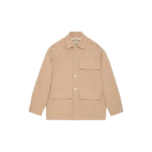 GUCCI Denim Jackets Men Khaki