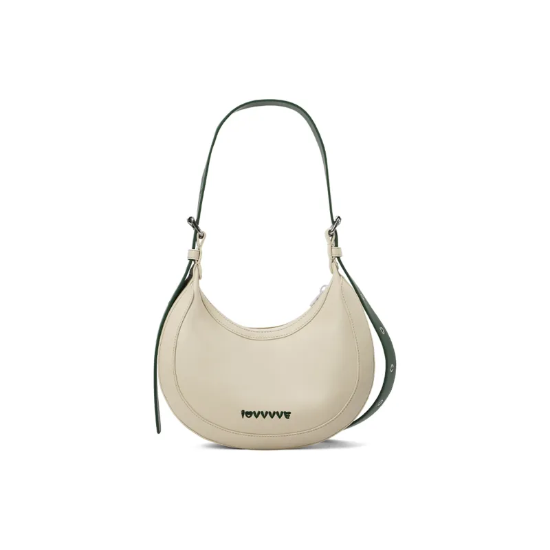LOVVVVE PU Shoulder Bag, Shoulder Bag Regular Women's Cream White-2