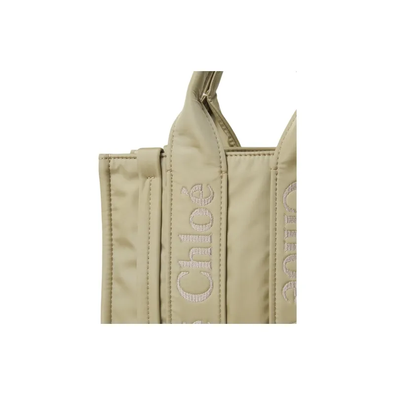 Chloe Woody Recycled Nylon Tote Bag, Shopping Bag, Shoulder Bag, Crossbody Bag, Handbag Trumpets Women's Hot Sandy-4