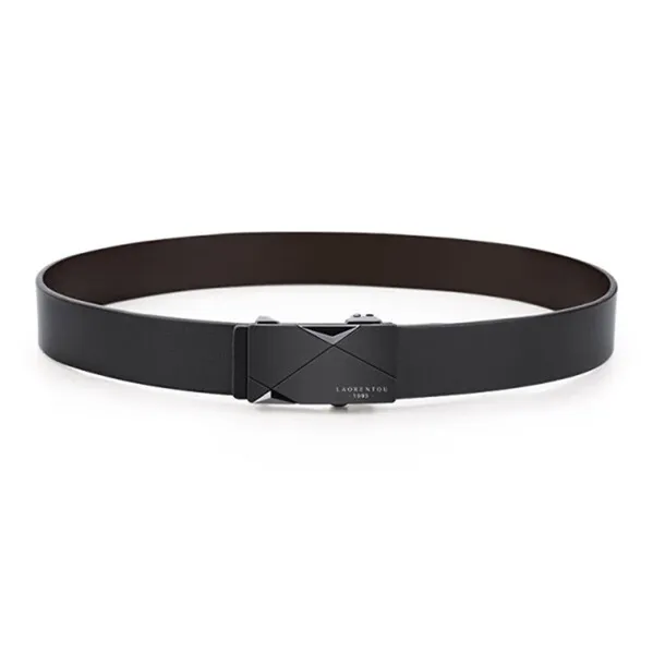 Old Man's Head Automatic Buckle Belt High End Luxury Pants Cow Leather Leather Belts Men's 3.5cm-1
