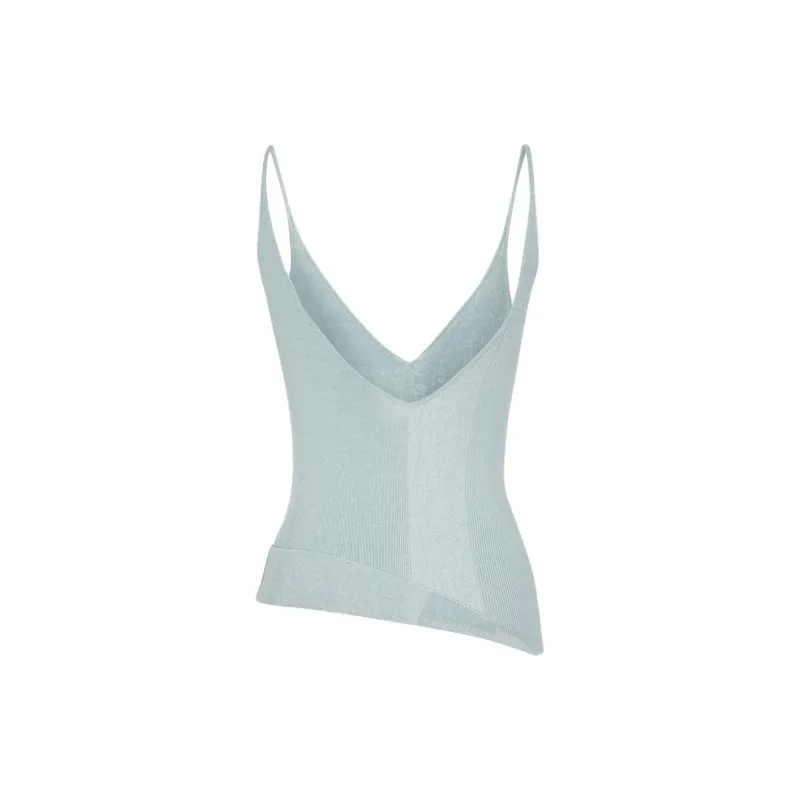 FENDI Asymmetric Hem Ribbed Knit Top-1