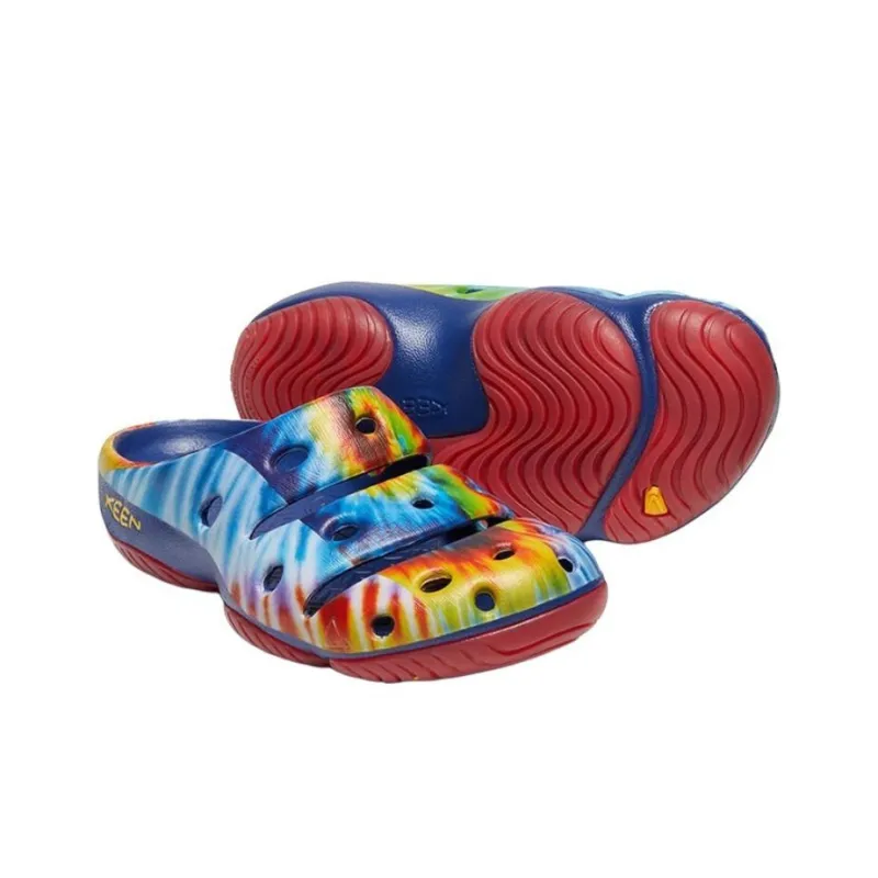 KEEN Yogui Artsfull Rubber Sole Quick Dry Wrap-toe Slippers Women's Blue-3