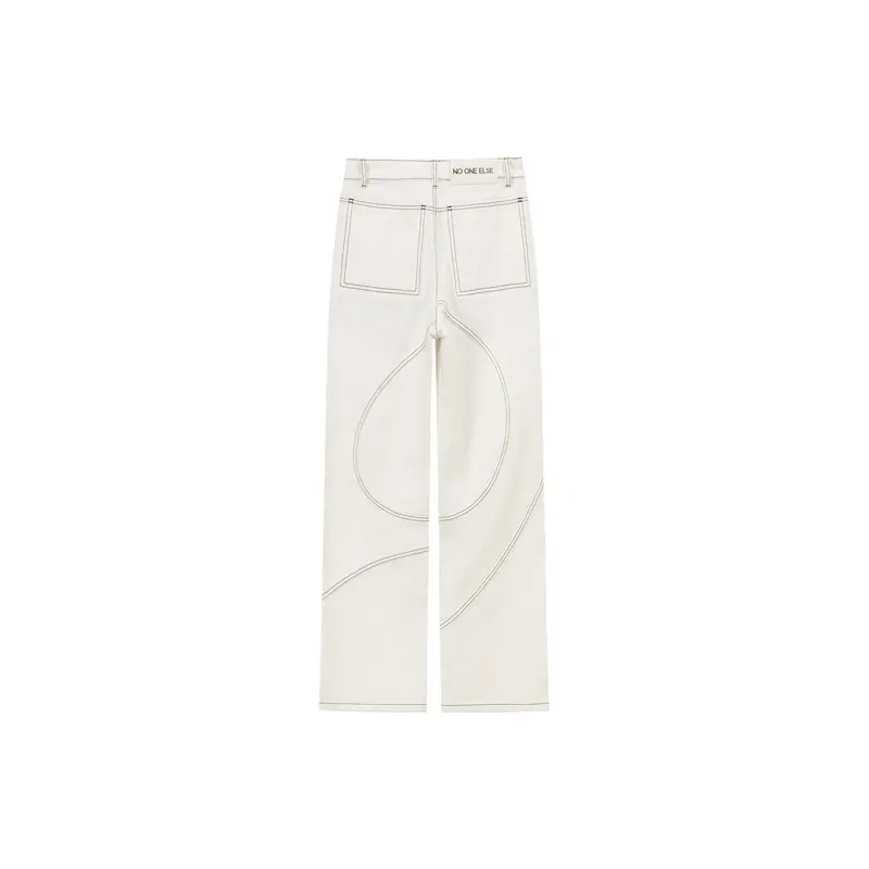 NO ONE ELSE Casual Pants Unisex White-1