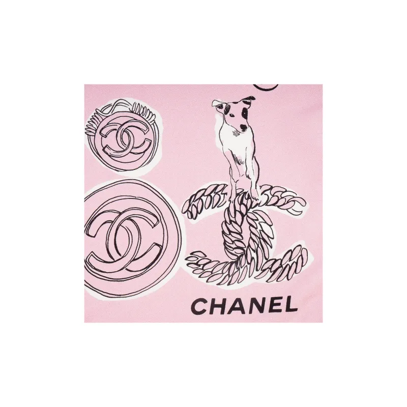 CHANEL Silk Scarves Women's Pink-2