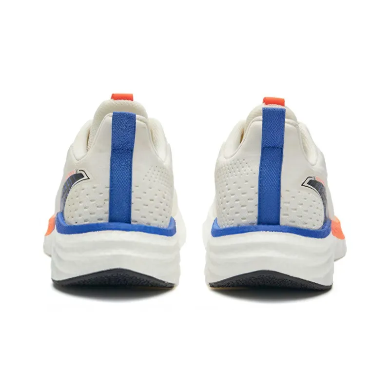 361° Popping Foam Durable Breathable Lightweight Low Top Running Shoes Men's White Blue Orange-3