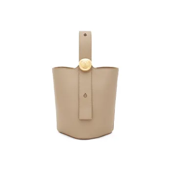 LOEWE Bucket Series Soft Grain Cow Leather Shoulder Bag, Crossbody Bag, Handbag Mini Women's Light Brown