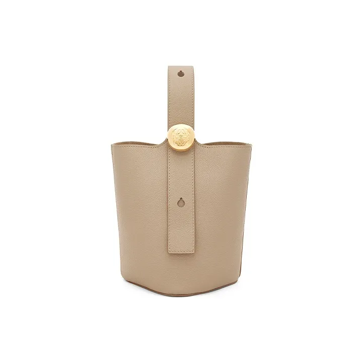 LOEWE Bucket Series Soft Grain Cow Leather Shoulder Bag, Crossbody Bag, Handbag Mini Women's Light Brown-0