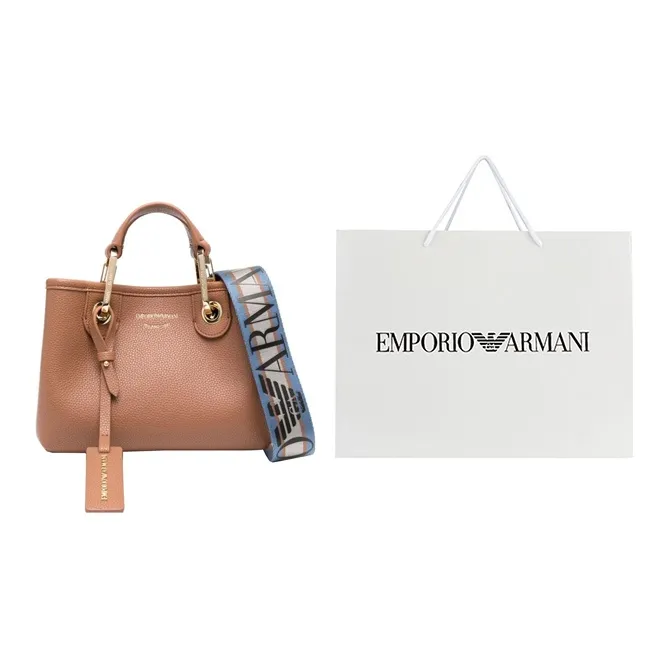 EMPORIO ARMANI MyEA Series Polyurethane Shoulder Bag Crossbody Bag Handbag Women's Brown-5