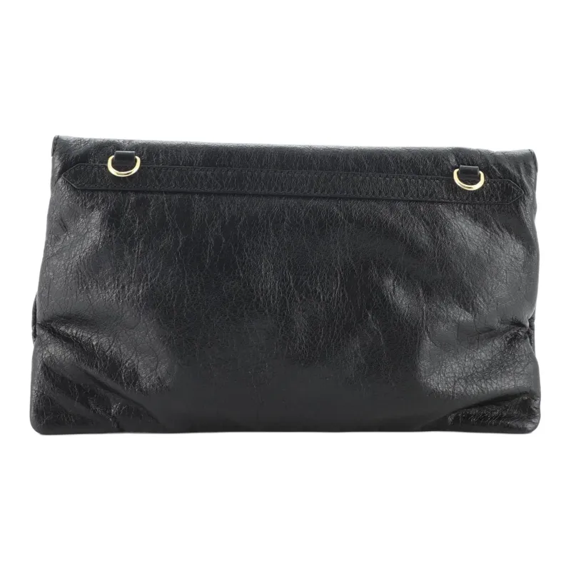 Balenciaga Lambskin Bonded Leather Crossbody Clutch Mini Women's Black-2