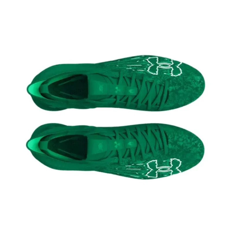 Under Armour AG Rubber Short Studs Anti Slip Wear Resistant Soccer Shoes Men's Green-3