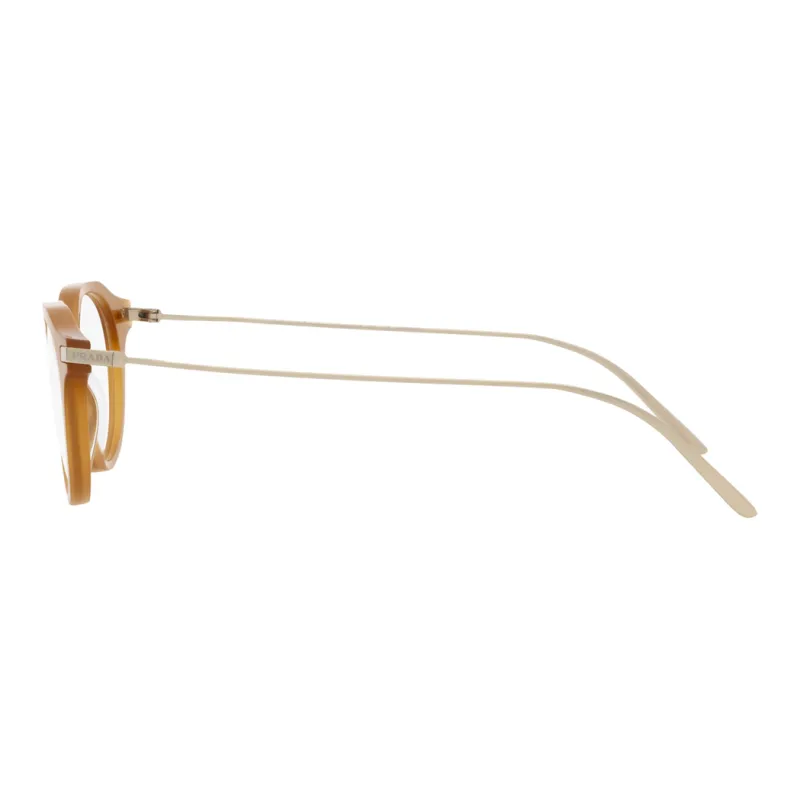 PRADA Titanium Plastic Round Eyeglass Frames Men's Orange-2